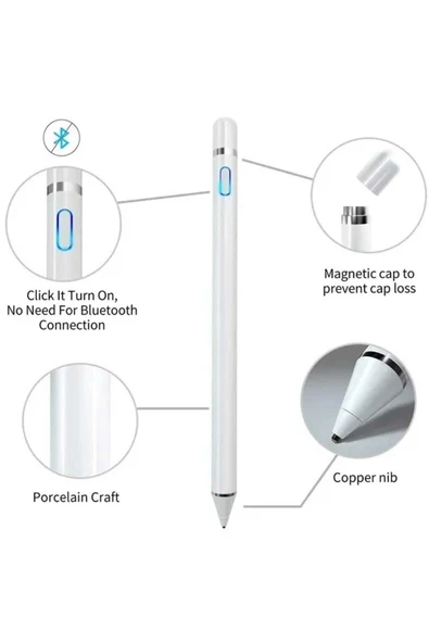 Tüm Dokunmatik Ekran ve Cihazlarla Uyumlu Active Stylus Pen Çizim ve Tasarım Tablet Kalemi - 4