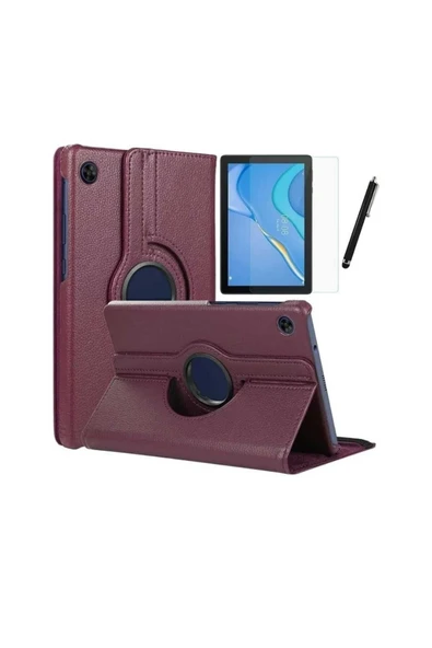 Huawei Matepad T10 T10S 10.1 Inç Uyumlu Kılıf Dönebilen Kılıf + Ekran Koruyucu + Tablet Kalemi
