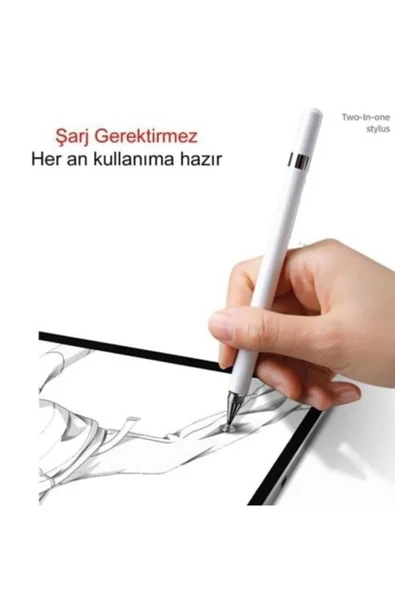 Dokunmatik Kalem Tüm Dokunmatik Ekranlara Uyumlu Çift Taraflı Disk Uçlu Yazı Ve Çizim Tablet Kalemi