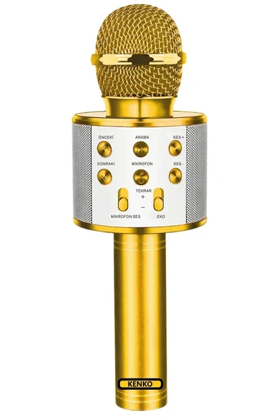 Subzero ALTIN KARAOKE MİKROFON,SES DEĞİŞTİRME, FLASH BELLEK, AUX VE HAFIZA KARTI İLE ÇALIŞMA.
