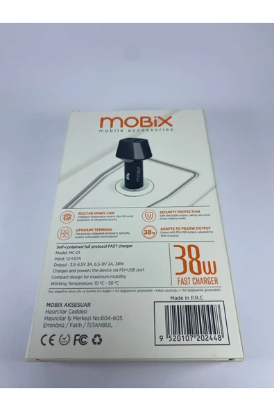 MOBİX Mobix Çift Çıkışlı 38 Watt Araç Şarj - 2