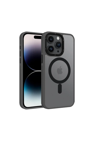 Mopal İphone 15 Pro Uyumlu Çift Yan Katmanlı Darbe Emici Magsafe Transparan Deep Silikon Kılıf - 1