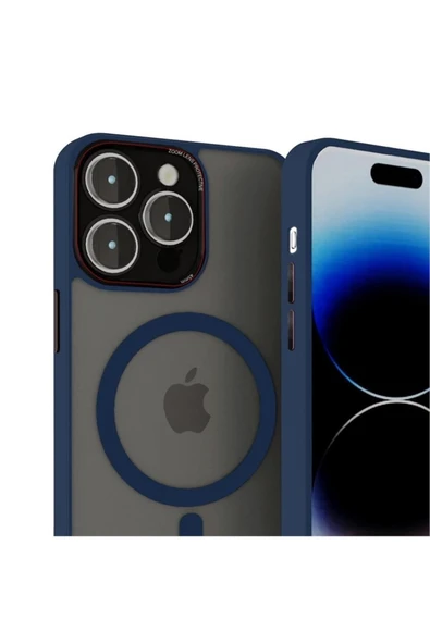 Mopal İphone 15 Pro Max Uyumlu Kamera Lens Korumalı Magsafe Transparan Sonic Silikon Kılıf - 3