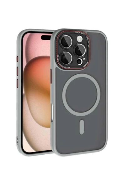 Mopal Brabus iPhone 16 Pro Uyumlu Kamera Lens Hoparlör Korumalı Magsafe Transparan Sonic Silikon Kılıf - 2