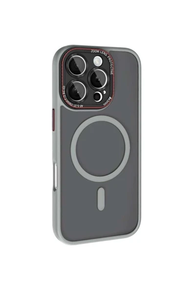 Mopal Brabus iPhone 16 Pro Uyumlu Kamera Lens Hoparlör Korumalı Magsafe Transparan Sonic Silikon Kılıf - 3