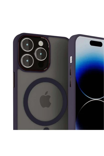 Mopal İphone 15 Pro Uyumlu Kamera Lens Hoparlör Korumalı Magsafe Transparan Sonic Silikon Kılıf - Resim 3