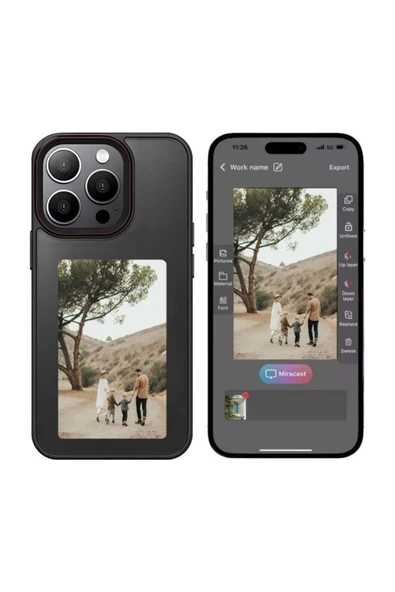 Mopal İphone 14 Pro Uyumlu Nfc Fotoğraf Resim Yansıtmalı Kişiselleştirilebilir Insta Silikon Kılıf - 3