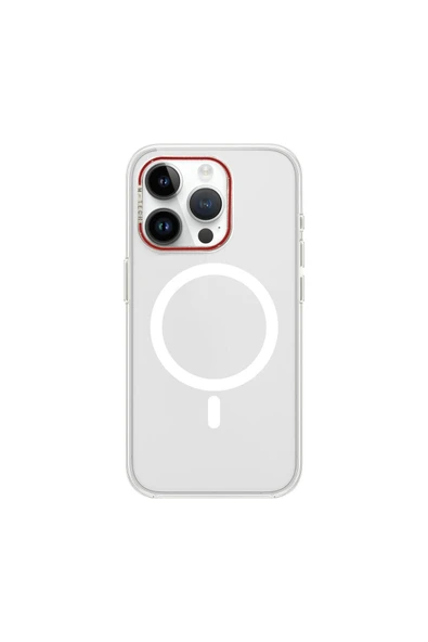 Mopal İphone 15 Pro Max Uyumlu Metal Mıknatıslı Standlı Magsafe Ince Sert Paris Silikon Kılıf - 2