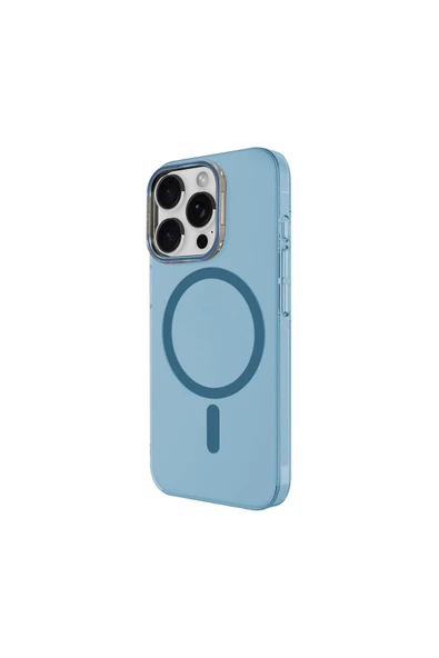 Mopal İphone 15 Pro Max Uyumlu Metal Mıknatıslı Standlı Magsafe Ince Sert Paris Silikon Kılıf - 1