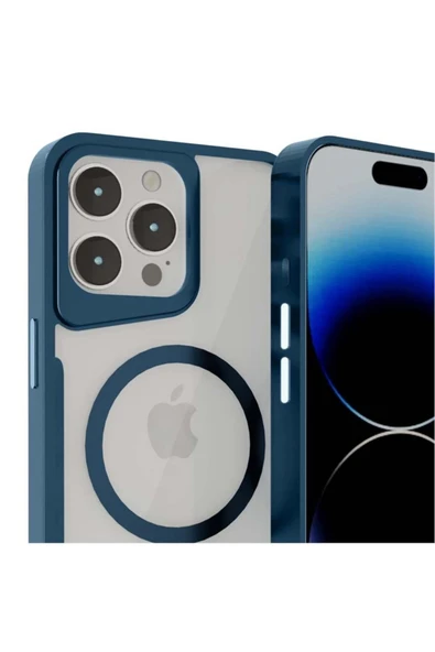 Mopal İphone 15 Pro Max Uyumlu Magsafe Kamera Korumalı Renkli Şeffaf Ince Horizon Silikon Kılıf - 3