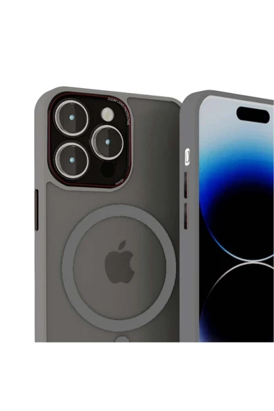 Mopal İphone 15 Pro Max Uyumlu Kamera Lens Korumalı Magsafe Transparan Sonic Silikon Kılıf - 3