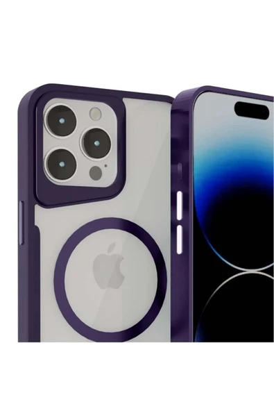 Mopal İphone 15 Pro Uyumlu Magsafe Kamera Korumalı Renkli Şeffaf Ince Horizon Silikon Kılıf - 3