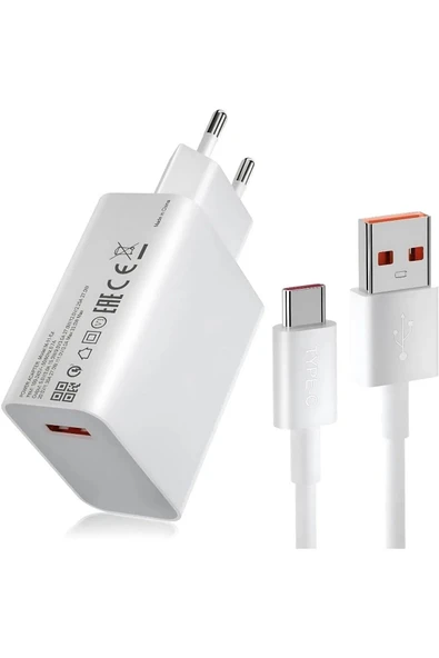 Türker Huawei Nova7 Uyumlu Şarj Aleti Type-C 67W Turbo Hızlı Şarj Cihazı + Kablo - 2