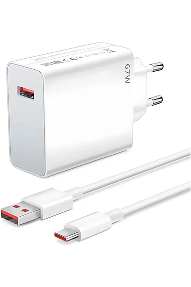 Türker iletişim Huawei NovaY90 Uyumlu Şarj Aleti Type-C 67W Turbo Hızlı Şarj Cihazı + Kablo ürün görseli