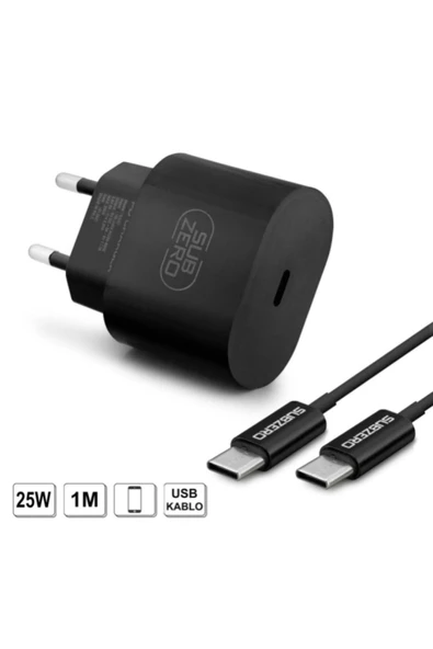 Subzero Samsung Galaxy S21 Fe Uyumlu 25w Type-c To Type-c Hızlı Şarj Cihazı / Şarj Aleti Adaptör-SG47 - Resim 2