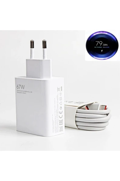 New Power Xiaomi Ve Tüm Type-c girişili Telefonlarla Uyumlu 67w Turbo hızlı (Saliseli) Şarj Aleti Kablo Set ürün görseli 1