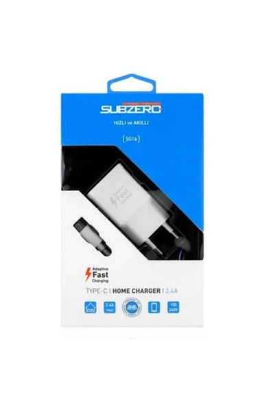 Subzero Type-c 2.4 Amper Hızlı Şarj Özellikli 1 Mt. Kablolu Ev Tipi Hızlı Şarj (sg16) - Resim 2