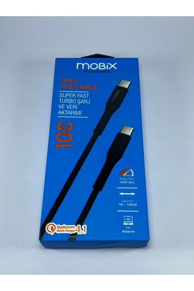 MOBİX Mobix TYPE-C  TYPE-C   Kablo Super Hızlı Turbo Şarj ve Veri Aktarımı ürün görseli 1