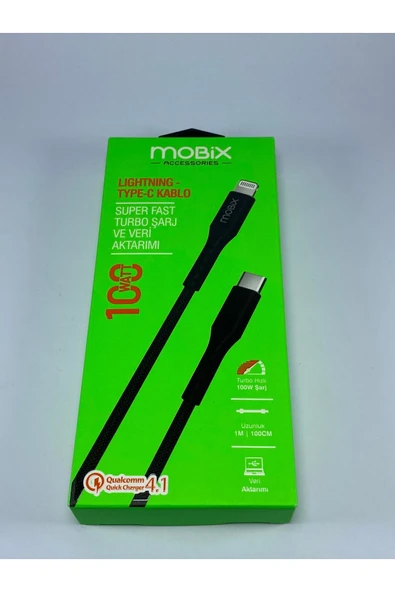 MOBİX Mobix Lightning type-c Kablo Super Hızlı Turbo Şarj ve Veri Aktarımı ürün görseli 1
