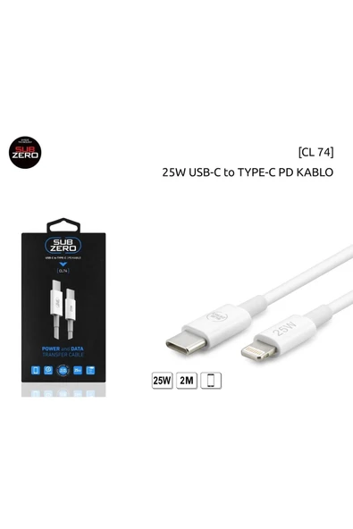 Subzero Cl74 Usb-c To Type-c 25 W 2 M Pd Kablo ürün görseli 1