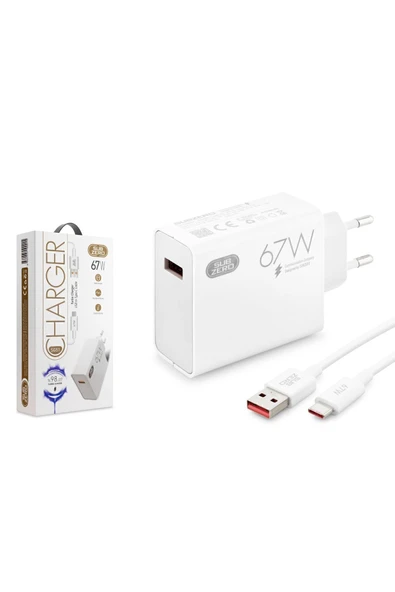 Subzero 67w 6a Type-c Kablolu Turbo Ev Tipi Şarj Aleti - Resim 2