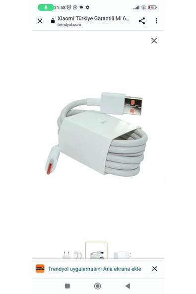 KancaStore Xiaomi 67 Watt Turbo Şarj Cihazı ve USB Type-C Şarj Kablosu - Resim 3