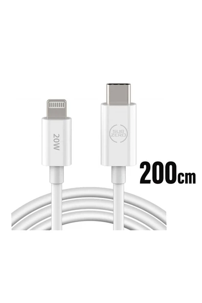 Subzero iPhone 2 Metre 20W Yeni Nesil Hızlı Şarj Kablosu TYPE-C - Ligtning PD 20W 2 Metre
