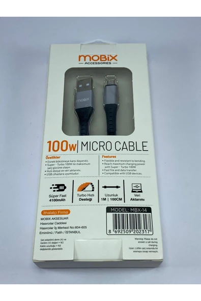 MOBİX Mobix MİCRO USB Kablo Super Hızlı Turbo Şarj ve Veri Aktarımı - Resim 2