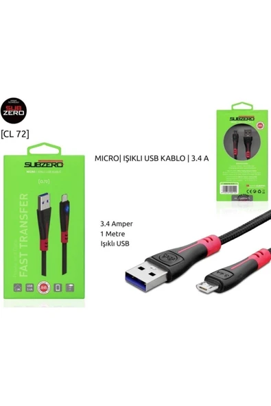 DIGERUI 3.4a (MİCRO) Ledli Hızlı Usb Data Kablosu Cl72 ürün görseli