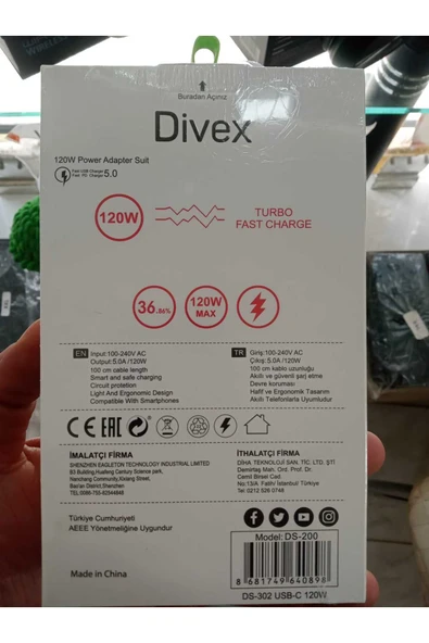 Subzero Trident A55 Uyumlu SG38 120W Type-C Kablolu Turbo Ev Tipi Şarj Aleti - Resim 3