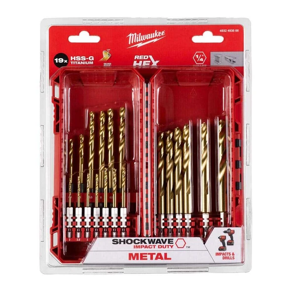 Milwaukee Metal Matkap Ucu Hex Girişli 19 Parça- 4932493866