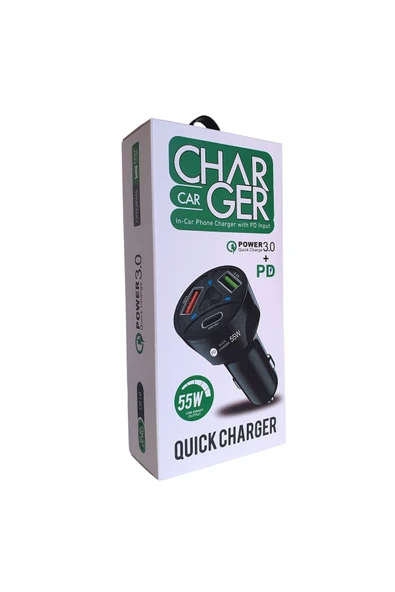 Subzero Type C Hızlı Araç Şarjı 50W Teyp-C USB Quick Şarj + PD Araç Şarj Cihazı - 3