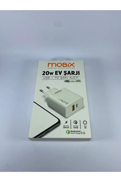 MOBİX Mobix 20 Watt Destekli USB & Type-C Çıkışlı Şarj Başlığı - 3