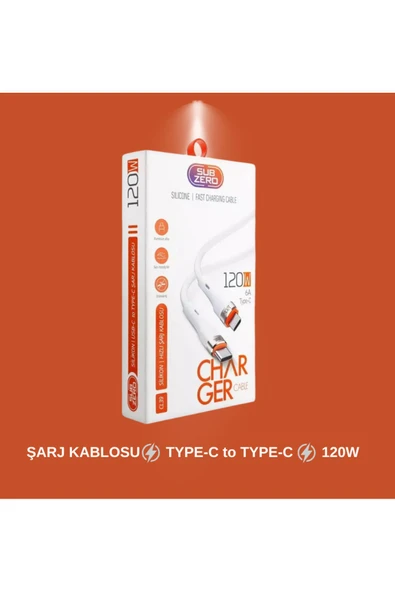 Subzero 120W Subzero CL39 Silicone 6A Hızlı Şarj Kablosu Uyumlu - 3