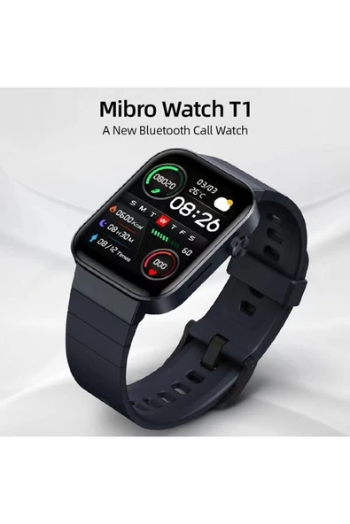 teknotrust Siyah Mibro Watch T1 1.6 Inç Amoled Hd Ekran 2 Atm Sesli Görüşme Özellikli Akıllı Saat Siyah İthala - 3