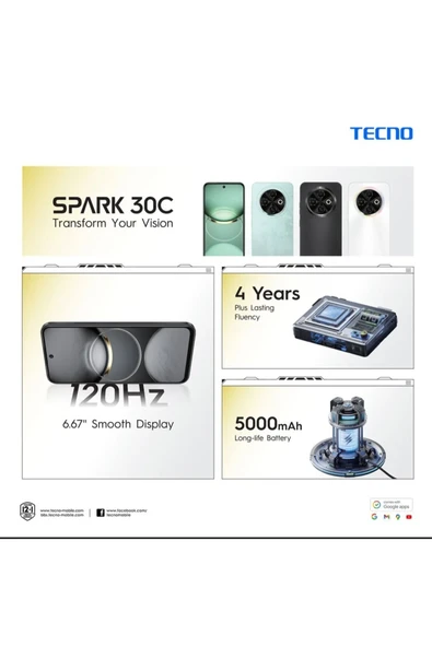 TECNO Spark 30c 8 Gb Ram ) Türkiye Garantili)