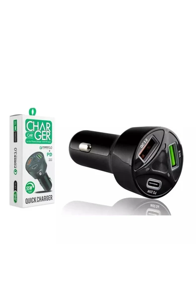 Subzero Innovar Cr10 3 Çıkışlı Çakmaklık Şarj Seti Usb Type-c Car Charger 55w Pd Qc Uyumlu