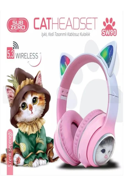 Subzero SW90 Bluetooth Renkli Kedi Kulaklık