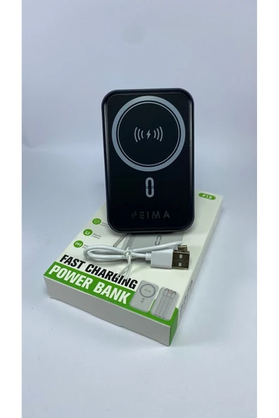 EİMA Eima 10.000 Mah Kablolu Dijital Göstergeli  Dahili Stand P16 Powerbank (Kablosuz Şarj Özellikli))