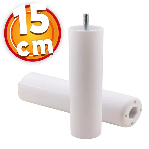 Gizli Mobilya Kanepe Sehpa TV Ünitesi Koltuk İnce Diş Orta Destek Ayağı 15 cm Beyaz Baza Ayak 4 Adet - Resim 6