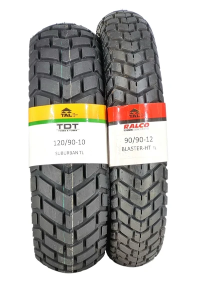 TDT TYRES 120/90-10 Tl Ve 90/90-12 Tl Dubleks Lastik Set - Resim 2