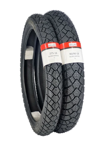 Billas KIŞLIK LASTİK 90/90-18 VE 275-18 TAKIM TL (TUBELESS - DUBLEKS)