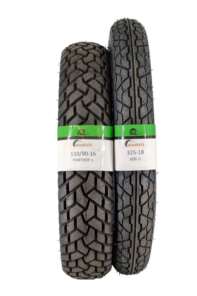 MARUTİ TYRES Kanunı Seyhan, 110/90-16 Tl Ve 325-18 Tl Dubleks Lastik Set - Resim 2