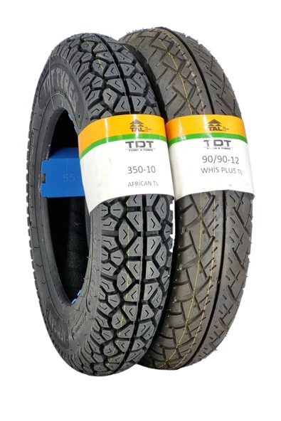 TDT TYRES 350-10 VE 90/90-12 TL (TUBELESS - DUBLEKS) LASTİK TAKIMI