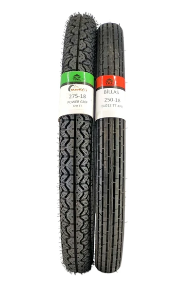 Billas 275-18 VE 250-18 TT (TUBETYPE - İÇ LASTİKLİ TİP) LASTİK TAKIMI - Resim 2