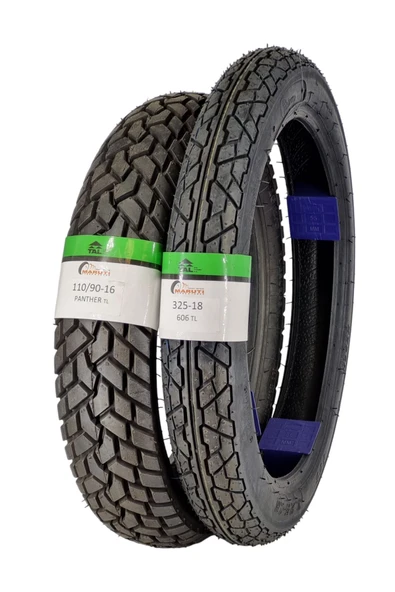 MARUTİ TYRES Kanunı Seyhan, 110/90-16 Tl Ve 325-18 Tl Dubleks Lastik Set - Resim 3