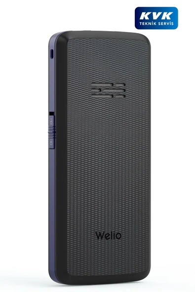 Welio Wkey T100 Tuşlu Cep Telefonu Kamerasız Asker Telefonu Yaşlı Cep Telefonu (KVK GARANTİLİ) Siyah/mavi - 2