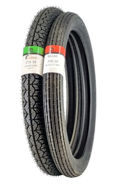 Billas 275-18 VE 250-18 TT (TUBETYPE - İÇ LASTİKLİ TİP) LASTİK TAKIMI - Resim 3