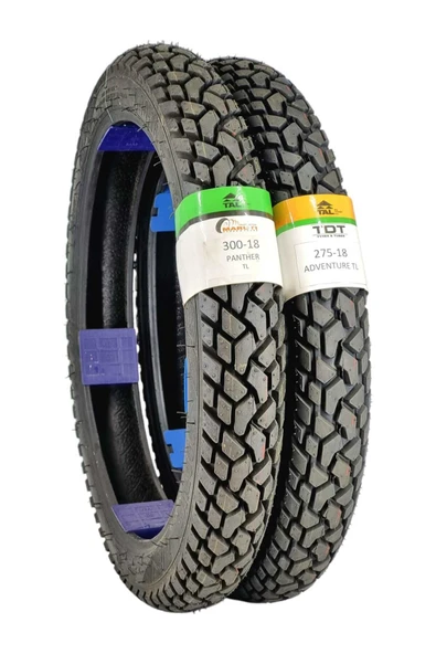 TDT TYRES CG DİŞLİ LASTİK TAKIMI 300-18 VE 275-18 TL (TUBELESS - DUBLEKS) ürün görseli