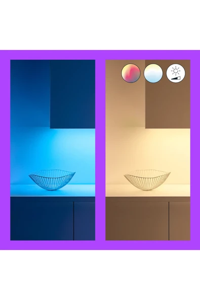 Renkli Ambiyans Akıllı Led Şerit 2 Metre (Güç Adaptörü dahildir) - Matter, Google Home, Alexa Uyumlu - 2